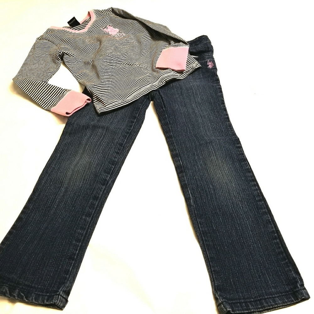 Girls polo ralp lauren long sleeve with jeans